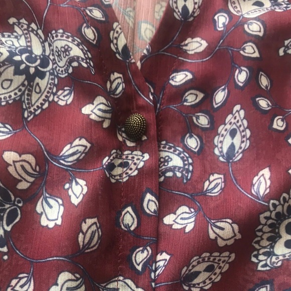 TARTE COLLECTIONS Fiona Cap Ruffled Sleeve Floral Sheer Top Blouse Size S NEW - Picture 4 of 9